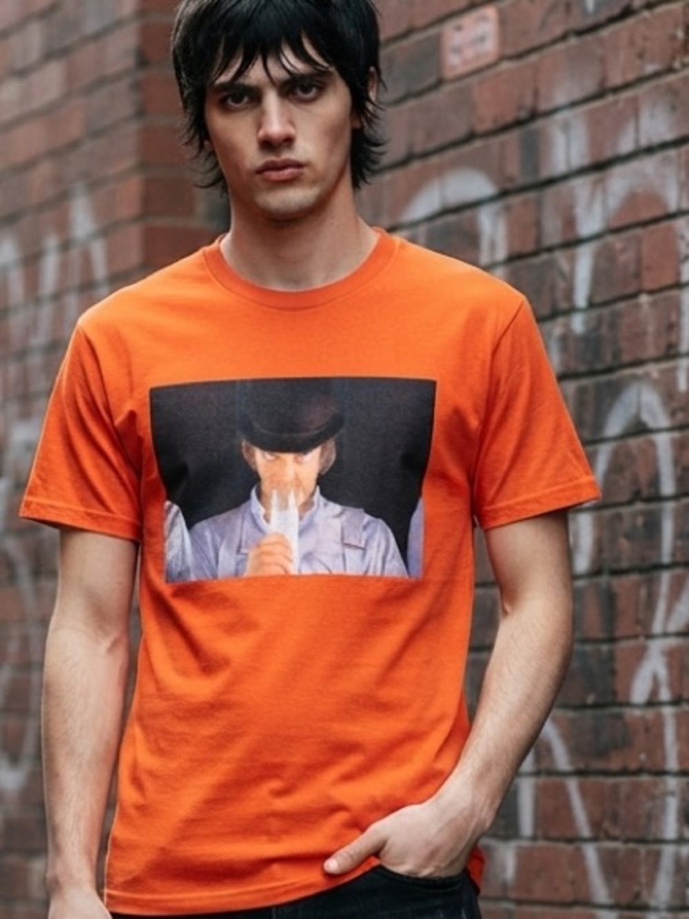 DUMBGOOD X A Clockwork Orange Graphic T-Shirt Movie Tee M 21” p2p Orange EUC